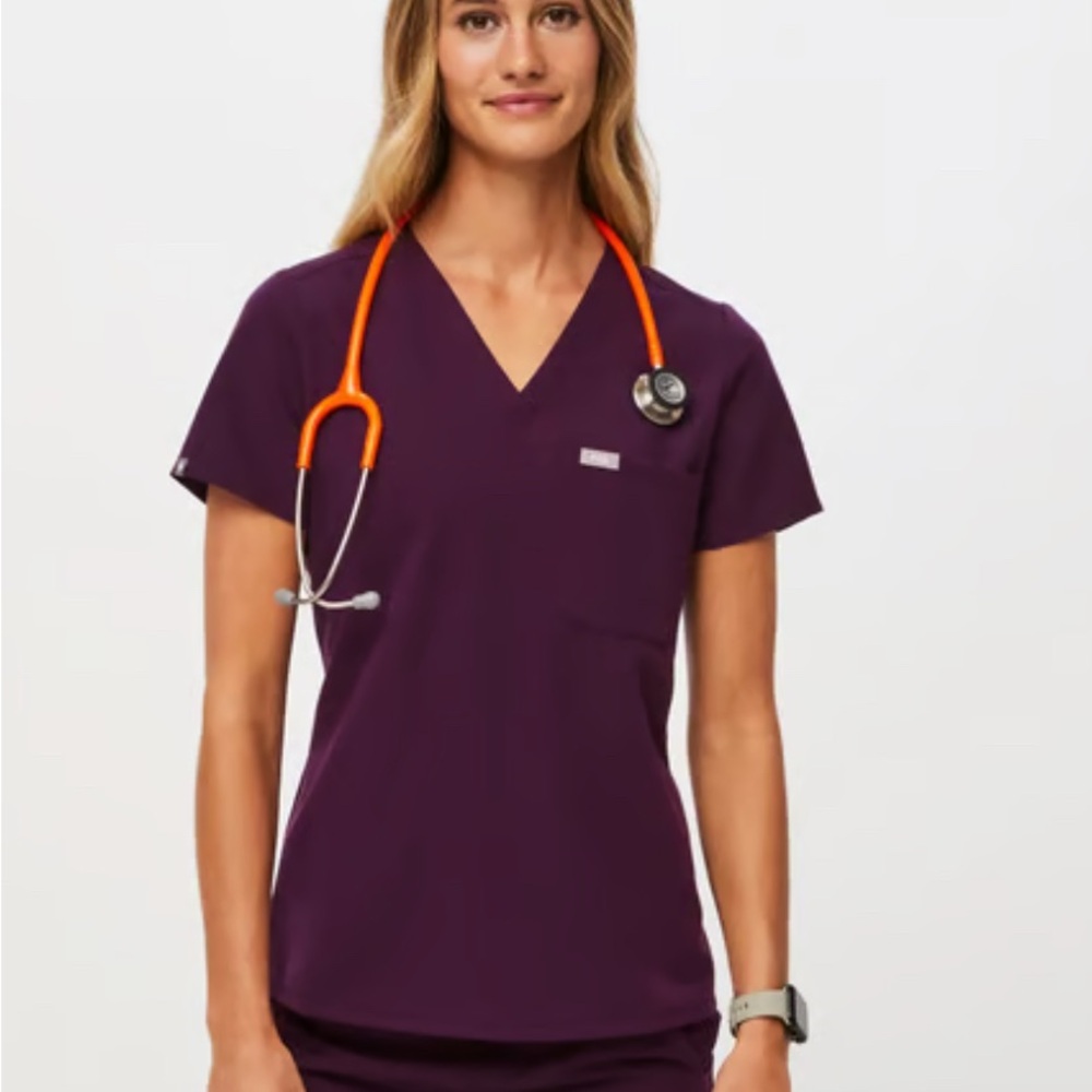Figs deep Purple Short Sleeve Tee